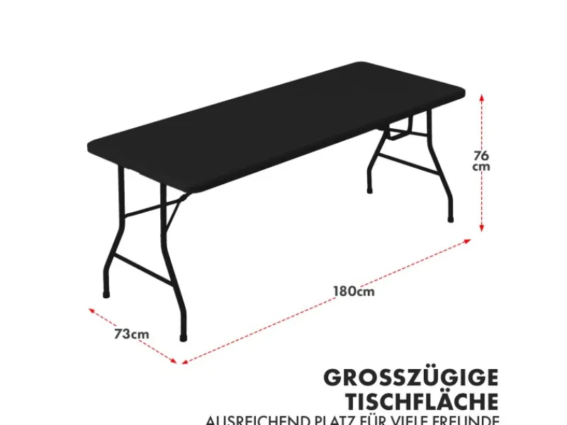 Karat Gartentische|Klapptisch Kyoto Strapazierfähig Wetterfest für Innen und Außen 180 x 73 cm
