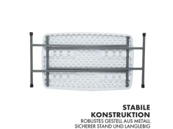 Karat Gartentische|Klapptisch Nara Platzsparend Höhenverstellbar Wetterfest 75,5 x 49 cm