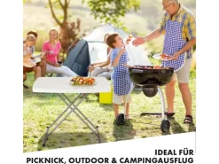 Karat Gartentische|Klapptisch Nara Platzsparend Höhenverstellbar Wetterfest 75,5 x 49 cm