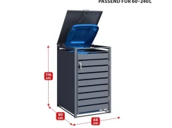 Mülltonnenbox Magnus mit Edelstahlrahmen 68 x 80 x 116 cm 1 Tür*Karat New