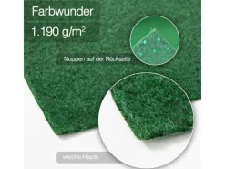 Rasenteppich Farbwunder PRO Zuschnitt Kunstrasen 200 x 300 cm Grün*Karat Clearance