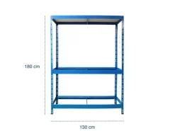 Karat Sportgeräte|Reifenregal - Belastbares Kellerregal - 180 x 130 x 50 cm - Blau