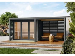 Anbaudach für Saunahaus "Seros" Anthrazit/Graualuminium*Karibu Best