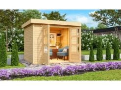 Express Gartenhaus Speedy B Naturbelassen 242 cm x 217 cm*Karibu Best