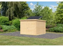 Fahrradgarage 4 m. Solarkit Naturbelassen 167 x 209 x 212 cm*Karibu Clearance