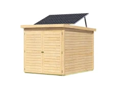 Fahrradgarage 3 m. Solarkit Naturbelassen 167 x 159 x 212 cm*Karibu