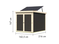 Fahrradgarage 3 m. Solarkit Terragrau 167 x 159 x 212 cm*Karibu Sale