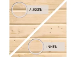 Karibu Gartenlauben|Pavillons|Fenster für 38mm Dreh-/Kippbeschlag Naturbelassen 69 cm x 80 cm