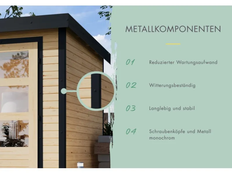 Kinder Karibu Kinder-Gartengeräte|Gartenhaus Diego 4 B Terragrau/Anthrazit 209 x 298 x 213 cm