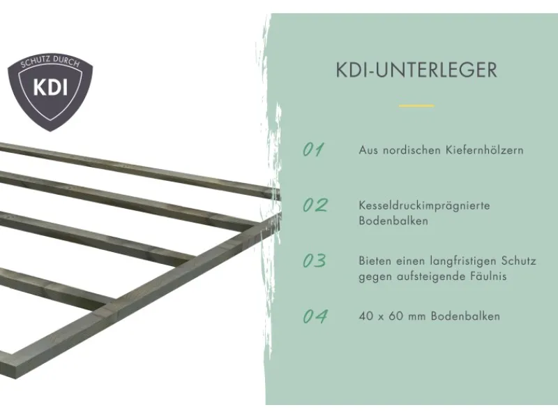 Kinder Karibu Kinder-Gartengeräte|Gartenhaus Diego 4 B Terragrau/Anthrazit 209 x 298 x 213 cm