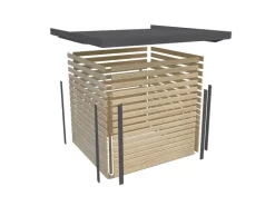 Karibu Gartenschränke|Gartenhaus Diego 3,5 C Anthrazit/Graualuminium 209 x 238 x 242 cm