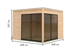 Kinder Karibu Kinder-Gartengeräte|Gartenhaus Dillen 3 Naturbelassen 9,27 m²