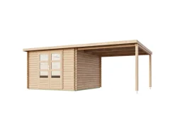 Gartenhaus Dortmund Set mit Anbaudach*Karibu Best