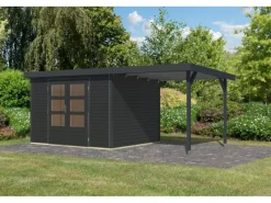 Gartenhaus Ernesto 5 C Anbaudach 209 x 298 x 242 cm*Karibu Discount