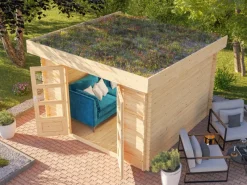 Kinder Karibu Kinder-Gartengeräte|Gartenhaus Grünberg 5 Naturbelassen 7,84 m²