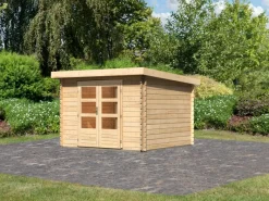 Kinder Karibu Kinder-Gartengeräte|Gartenhaus Grünberg 5 Naturbelassen 7,84 m²