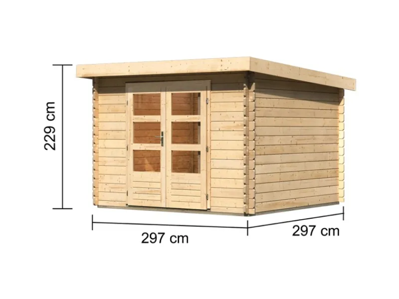 Kinder Karibu Kinder-Gartengeräte|Gartenhaus Grünberg 5 Naturbelassen 7,84 m²
