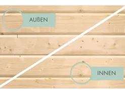 Gartenhaus Jeebel 4 m. Schleppdach 400 cm Naturbelassen*Karibu Clearance