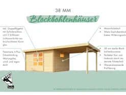 Gartenhaus Jeebel 4 m. Schleppdach 400 cm Naturbelassen*Karibu Clearance