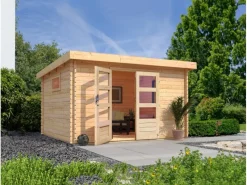 Kinder Karibu Kinder-Gartengeräte|Gartenhaus Jeebel 4 m. Tür Eco Naturbelassen 217 x 342 x 282 cm