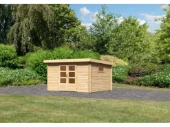 Kinder Karibu Kinder-Gartengeräte|Gartenhaus Jeebel 4 m. Tür Eco Naturbelassen 217 x 342 x 282 cm