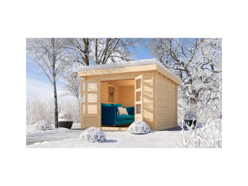 Kinder Karibu Kinder-Gartengeräte|Gartenhaus Kamilla 5 Naturbelassen 7,84 m²