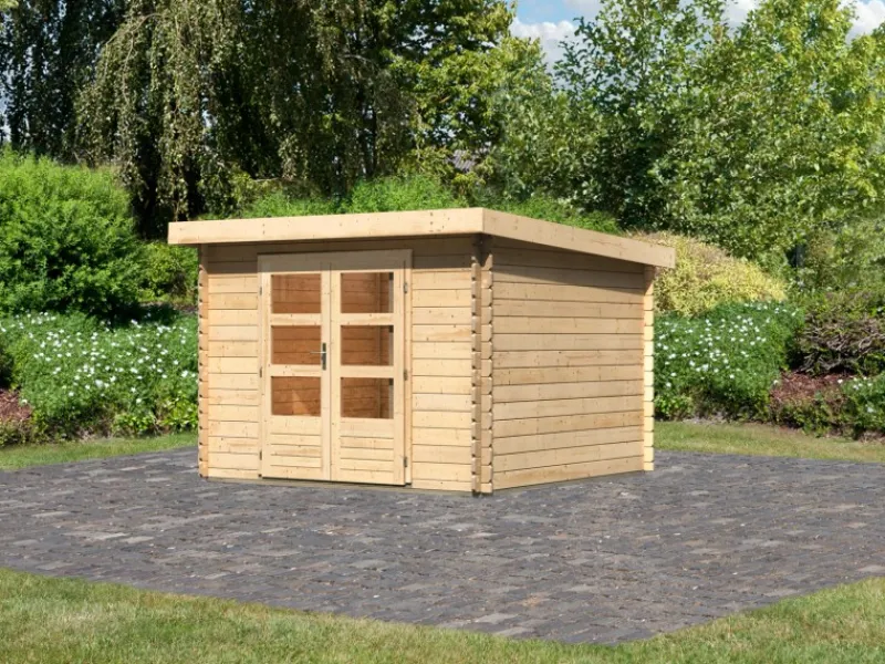 Kinder Karibu Kinder-Gartengeräte|Gartenhaus Kamilla 5 Naturbelassen 7,84 m²