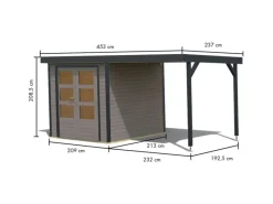 Gartenhaus Set Ernesto D Wassergrau-Anthrazit 4,45 m²*Karibu Hot