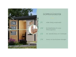 Gartenhaus Set Ernesto D Wassergrau-Anthrazit 4,45 m²*Karibu Hot