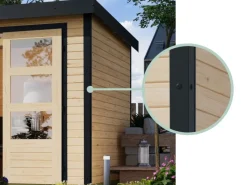 Gartenhaus Set Ernesto D Wassergrau-Anthrazit 4,45 m²*Karibu Hot