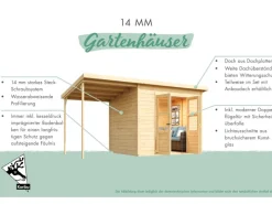 Kinder Karibu Kinder-Gartengeräte|Gartenhaus Vellinge 5 Vorvergraut 219 x 238 x 210 cm