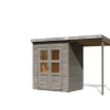 Gartenhaus Vellinge 2 m. Anbaudach Vorvergraut 219 x 178 x 122 cm*Karibu Sale