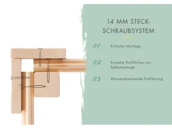 Gartenhaus Vellinge 2 m. Anbaudach Vorvergraut 219 x 178 x 122 cm*Karibu Sale