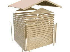 Karibu Gartenlauben|Holz-Gartenhaus Aesch Satteldach Lackiert 242 cm x 182 cm