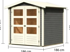 Holz-Gartenhaus Aesch Satteldach Unbehandelt 182 cm x 182 cm*Karibu Clearance