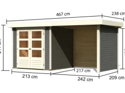 Kinder Karibu Kinder-Gartengeräte|Holz-Gartenhaus Boras Terragrau Flachdach Lackiert 209 cm x 213 cm