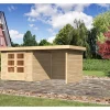 Karibu Gartenlauben|Holz-Gartenhaus Boras Natur Flachdach Unbehandelt 238 cm x 242 cm