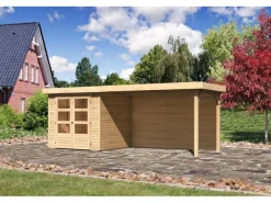 Kinder Karibu Kinder-Gartengeräte|Holz-Gartenhaus Boras Natur Flachdach Unbehandelt 209 cm x 213 cm