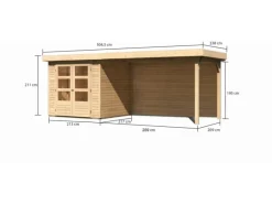 Kinder Karibu Kinder-Gartengeräte|Holz-Gartenhaus Boras Natur Flachdach Unbehandelt 209 cm x 213 cm