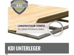 Kinder Karibu Kinder-Gartengeräte|Holz-Gartenhaus Boras Natur Flachdach Unbehandelt 209 cm x 213 cm