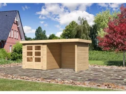 Kinder Karibu Kinder-Gartengeräte|Holz-Gartenhaus Boras Natur Unbehandelt 209 cm x 213 cm