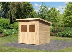 Karibu Gartenlauben|Holz-Gartenhaus Egersund Natur Pultdach Unbehandelt 209 cm x 213 cm