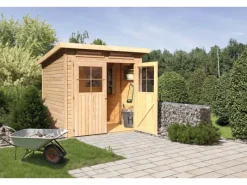 Karibu Gartenlauben|Holz-Gartenhaus Egersund Natur Pultdach Unbehandelt 209 cm x 213 cm