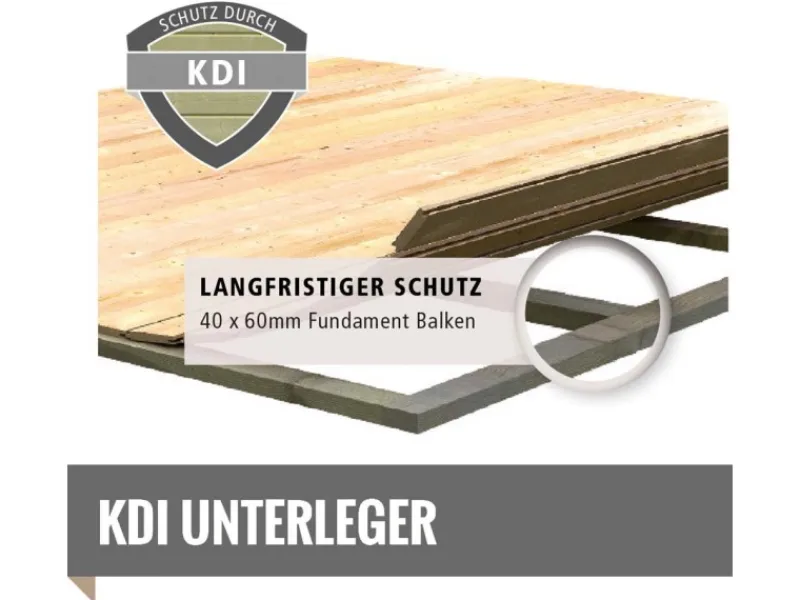 Karibu Gartenlauben|Holz-Gartenhaus Egersund Natur Pultdach Unbehandelt 209 cm x 213 cm