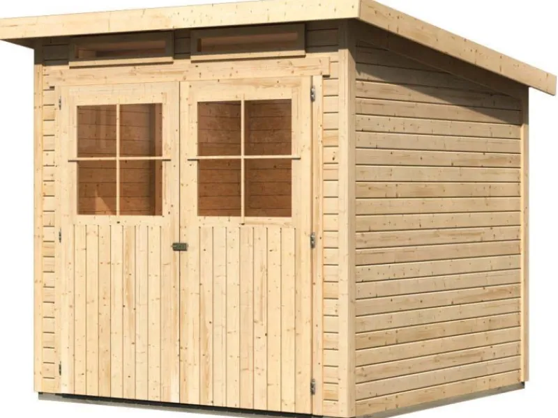 Karibu Gartenlauben|Holz-Gartenhaus Egersund Natur Pultdach Unbehandelt 209 cm x 213 cm