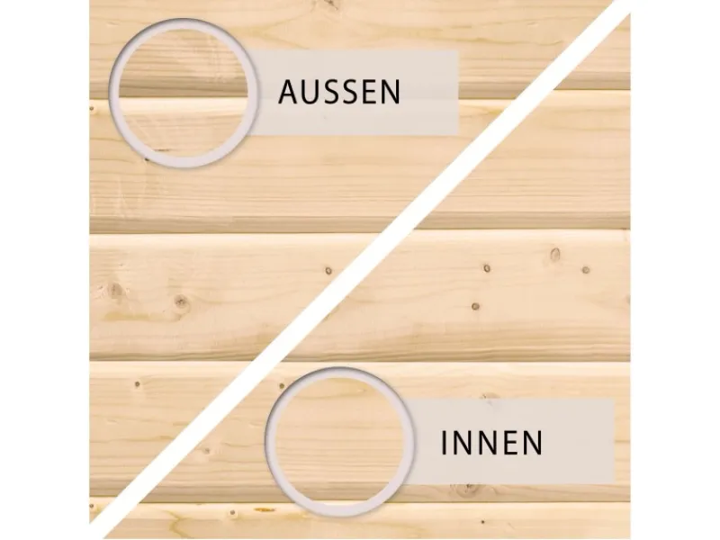 Karibu Gartenlauben|Holz-Gartenhaus Egersund Natur Pultdach Unbehandelt 209 cm x 213 cm