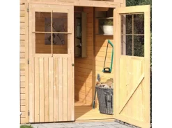 Karibu Kaminholzregale|Holz-Gartenhaus Genf 3 BxT: 397 cm x 213 cm