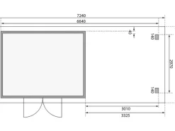 Karibu Gartenlauben|Holz-Gartenhaus Karlskoga 4 Natur Pultdach Unbehandelt 365 cm x 305 cm