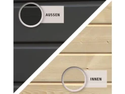 Karibu Gartenlauben|Holz-Gartenhaus Kristiansund Terragrau Lackiert 181 cm x 442 cm