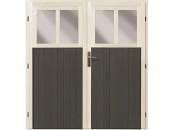 Karibu Gartenlauben|Holz-Gartenhaus Kristiansund Terragrau Lackiert 181 cm x 442 cm